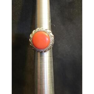 Vintage Silver Fashion Adjustable Ring With Gorgeous Pink Stone